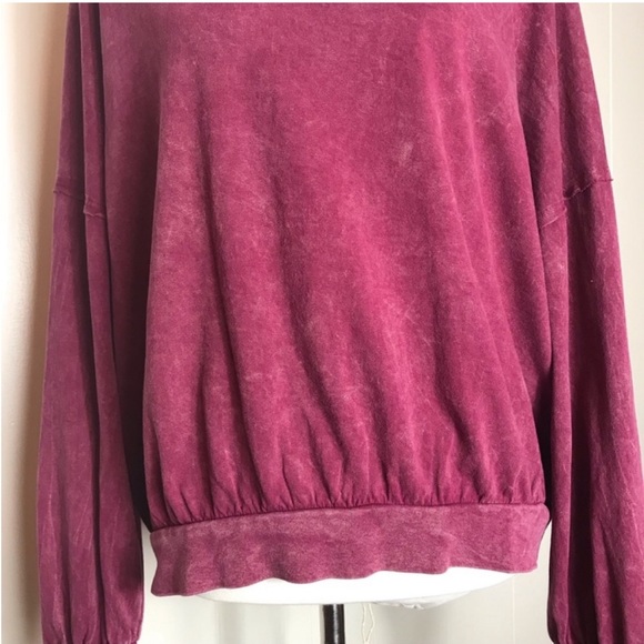NEW NWT FP We The Free Long Sleeve Pullover T-Shirt Tee Wine Burgundy Maroon XS - Picture 5 of 8